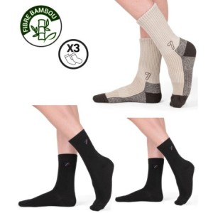 Jolie boite avec assortiment de 3 paires de chaussettes en Bambou