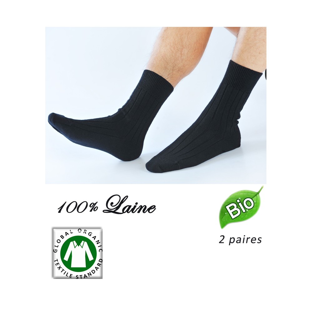 Chaussettes tricotées à la main 100% laine naturelle pour homme taille  40-42 : accessoires-chauss-tes-bas par chaussettes-ulaine