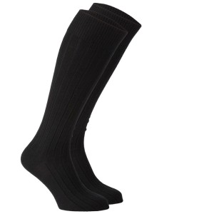 Chaussettes mi-hautes Peau-Ethique en coton biologique noir.