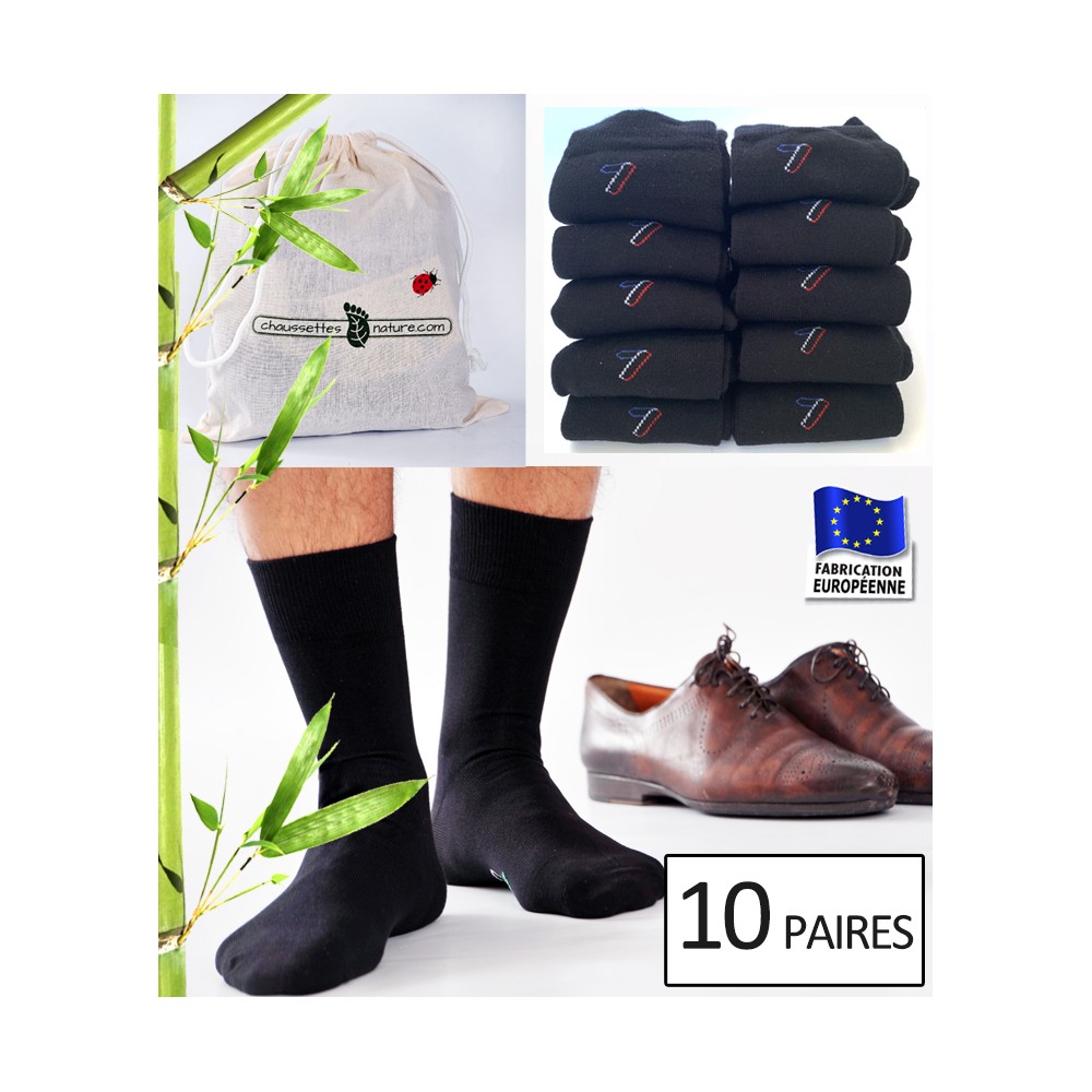 Chaussettes homme FIBRE beige Made in France en coton bio