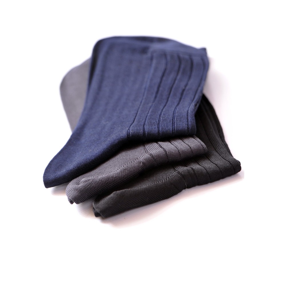 Lot de 2 chaussettes noires en fil d'Ecosse Homme