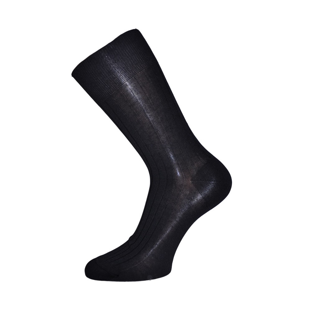 Chaussettes noires bord rouge pour homme en fil d'Écosse 100% coton