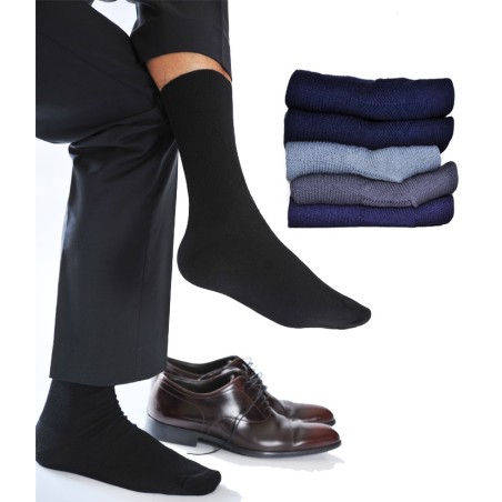 chaussettes sans élastique coton bleu marine noir gris