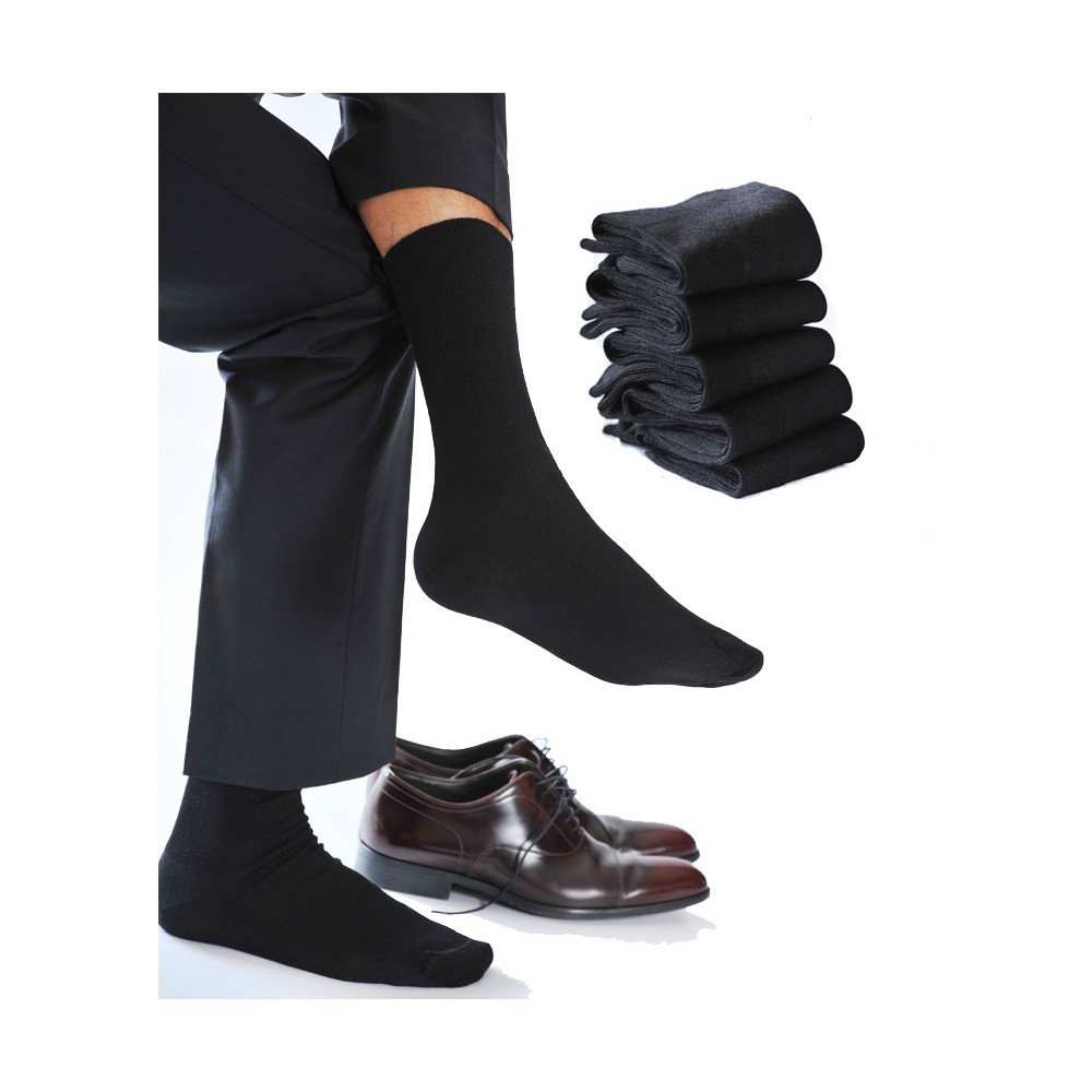 chaussettes sans élastique coton noir