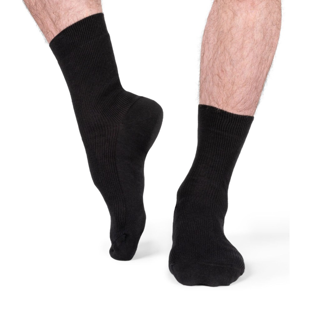 Chaussettes épaisses en bouclette coton bio noir Peau-Ethique