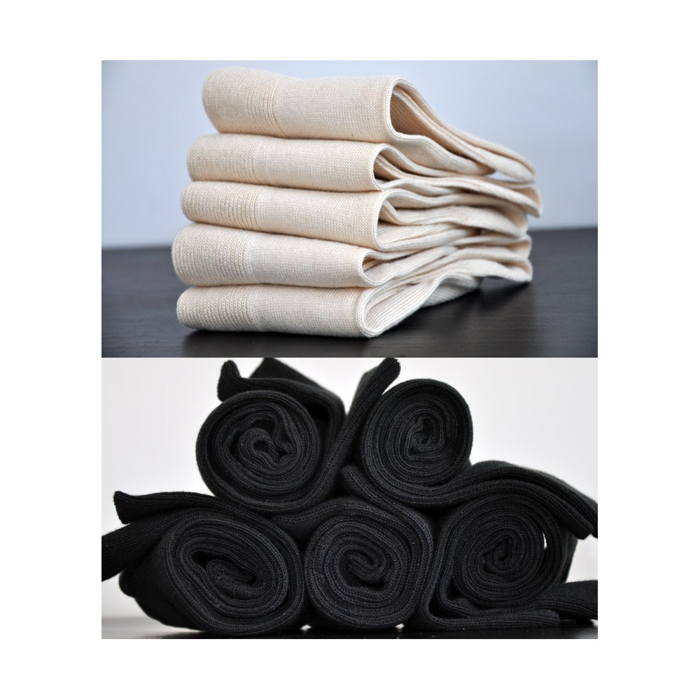 Chaussettes Noires pour hommes Coton Bio Made in France • Pack de 4 paires  • Camilliano