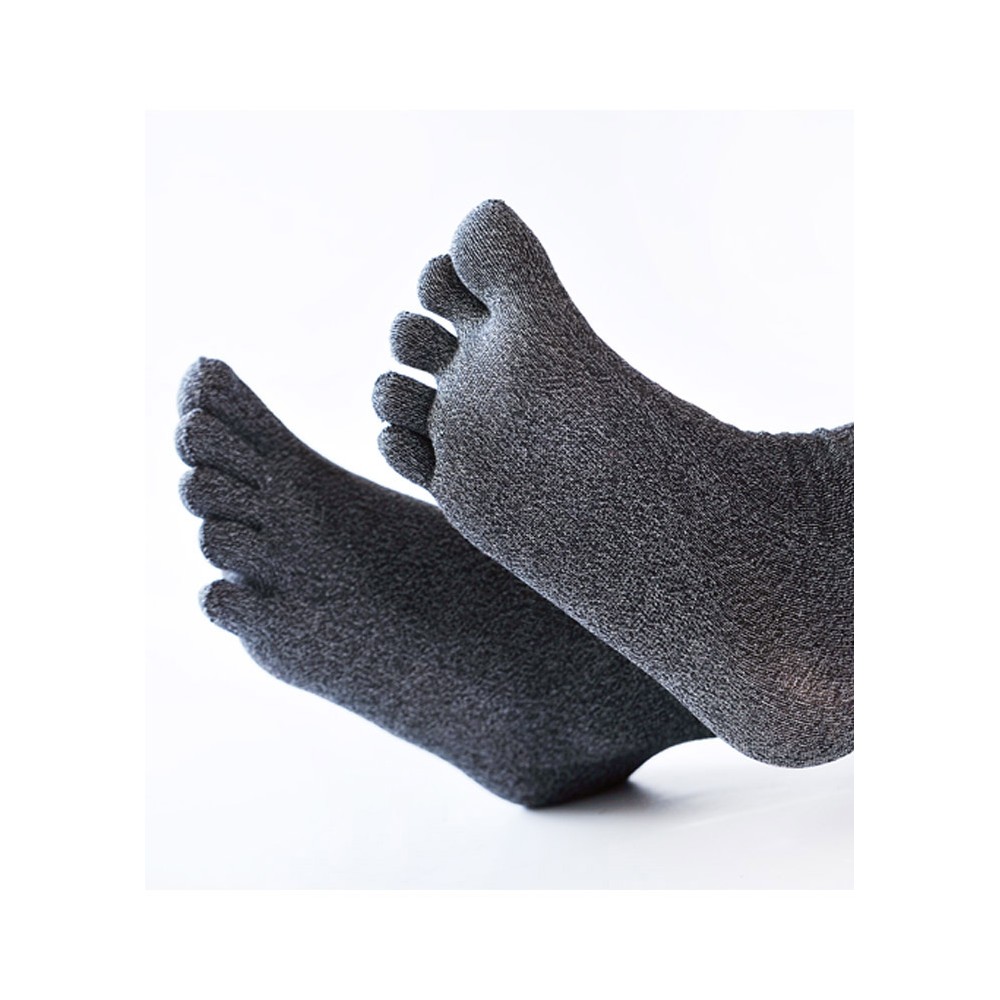 chaussettes doigt charcoal anti-transpirant antibacterien cahrbon de bois