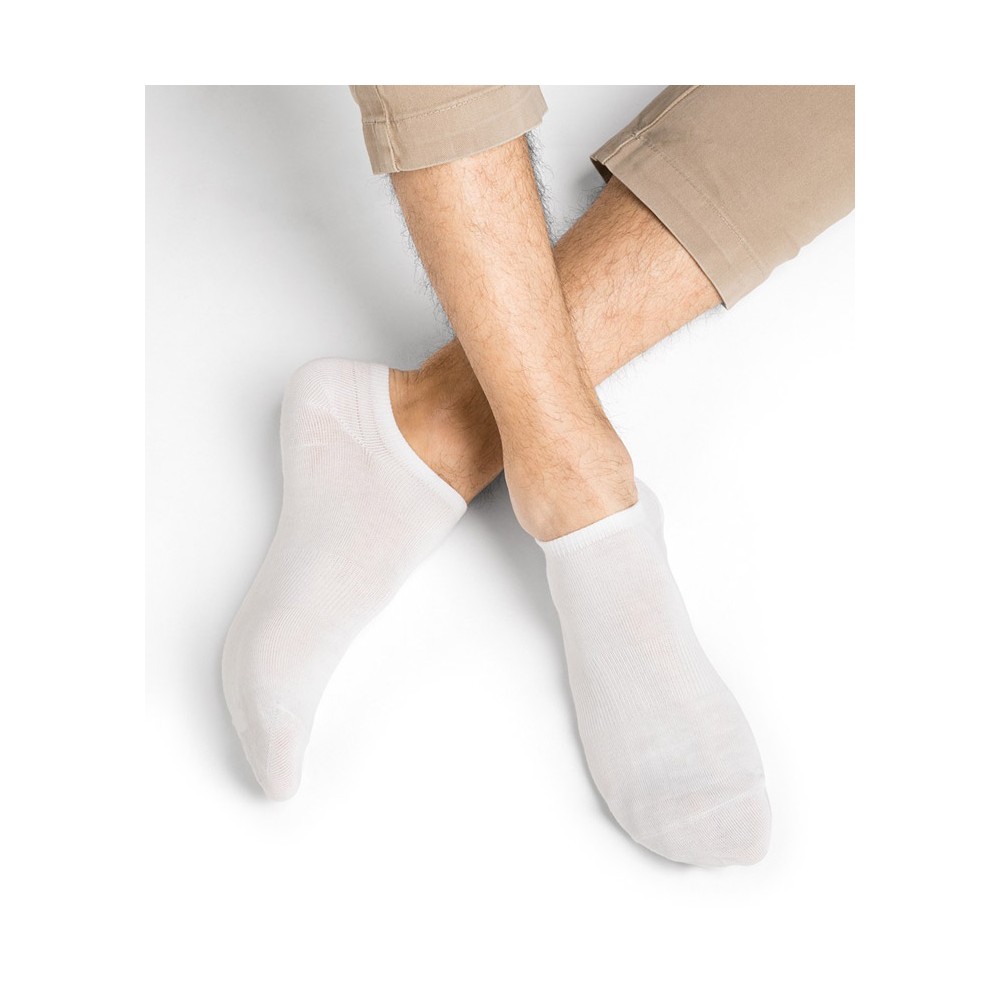 chaussettes soquette en bambou  homme blanc