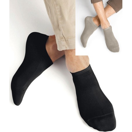 chaussettes soquette en bambou  homme beige noir