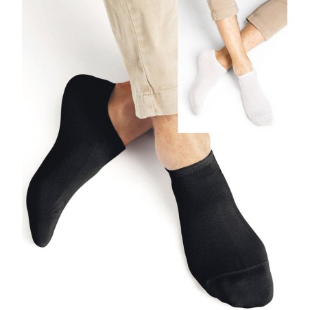 chaussettes soquette en bambou  homme noir blanc