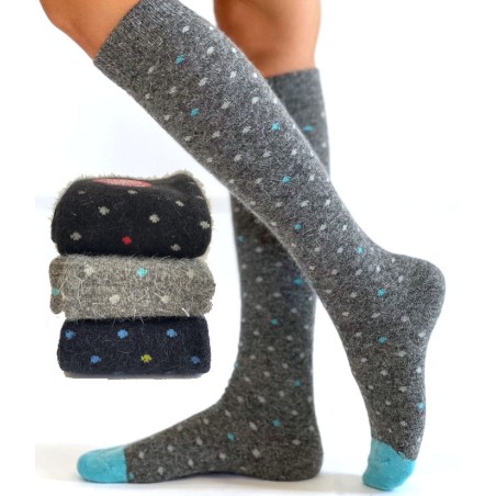 Chaussettes hautes en laine angora