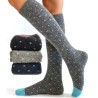 chaussettes mi-bas fantaisie en laine et angora pour femme
