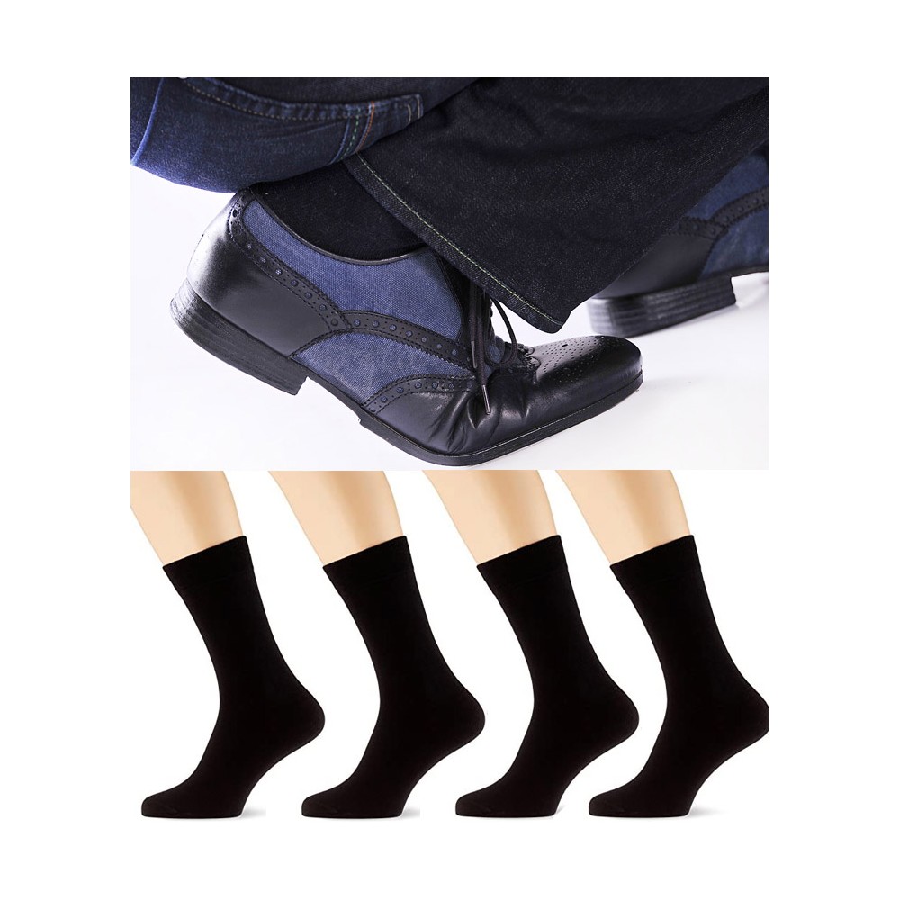 Chaussettes chaudes laine rayée extra fines noir et gris homme