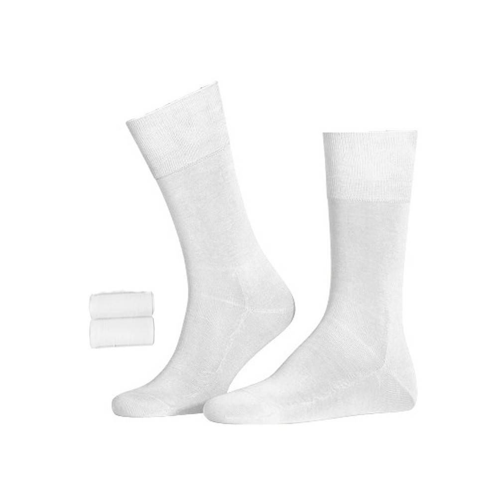 Fine 100% coton chaussette blanche (Homme)