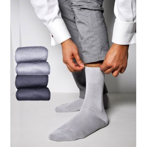 chaussettes gris pour homme  fil d'ecosse pur coton qualite superieur