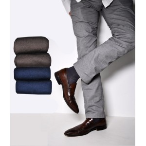 chaussettes noires pour homme  fil d'ecosse pur coton qualite