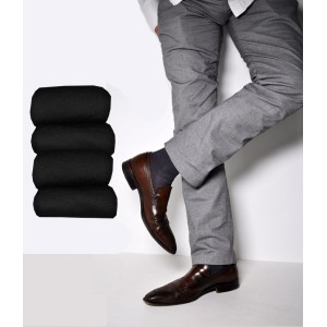 chaussettes noires pour homme  fil d'ecosse pur coton qualite