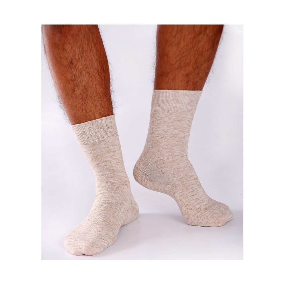 Chaussettes lin et coton naturel