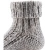 chaussette femme alpaga revers grosse laine chaud gris chaud