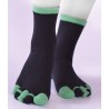 Chaussettes avec doigts coton bio courte verte