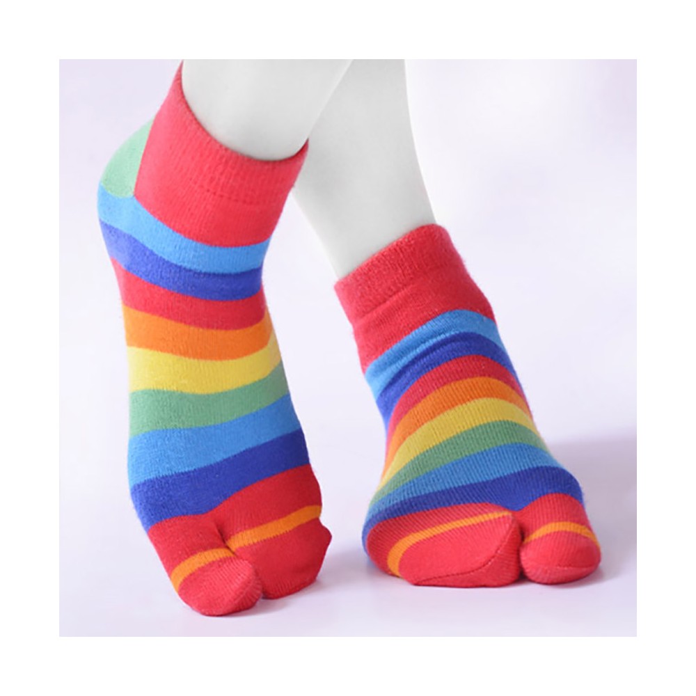 Chaussettes rayures arc-en-ciel