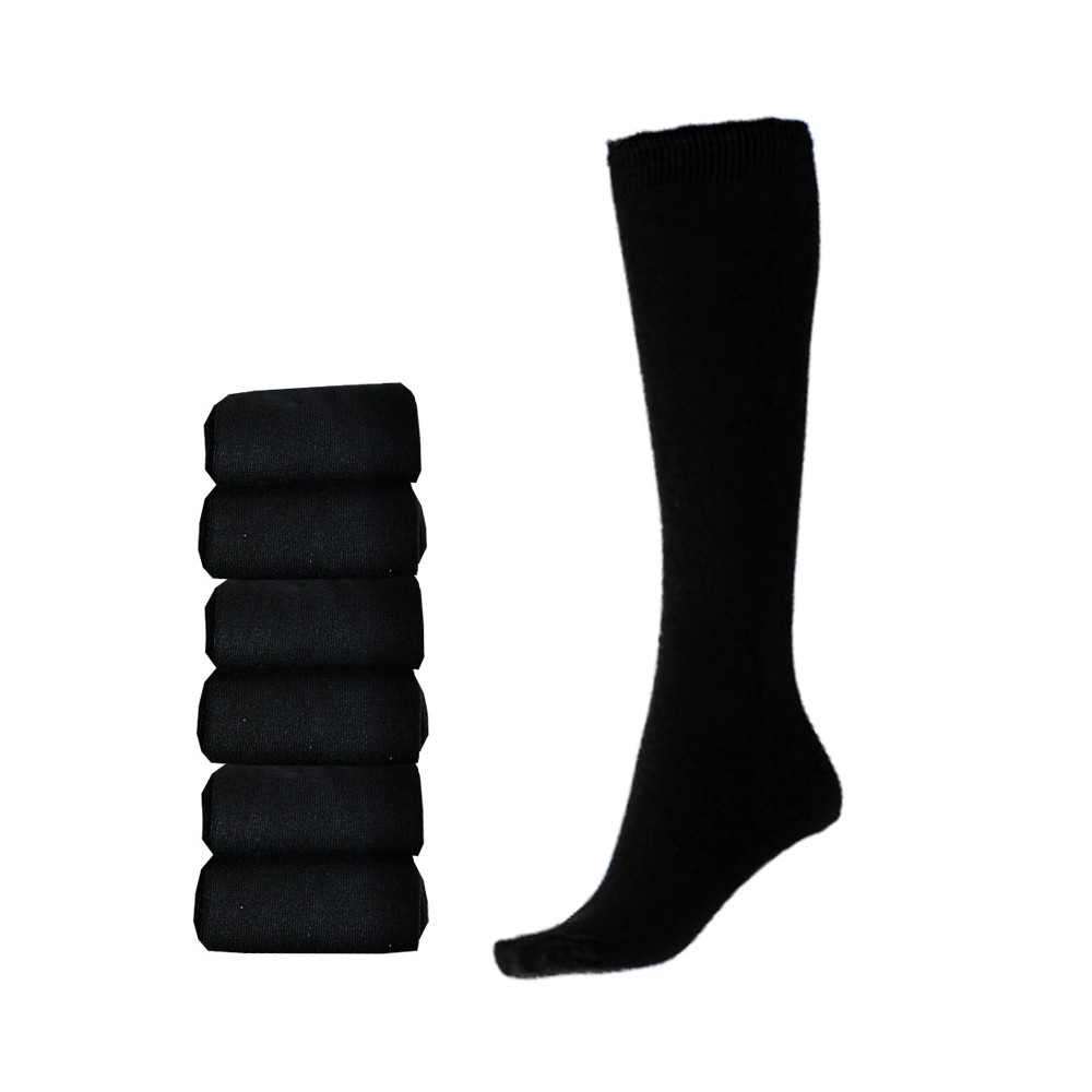 Chaussettes mi-hautes Peau-Ethique en coton biologique noir.