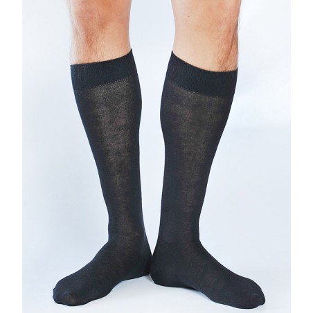 Chaussettes Hautes 100% Soie Naturelle noir