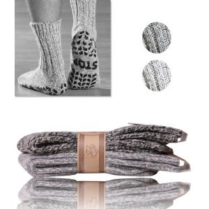 Chaussons Chaussettes Femmes Gris Clair - Chaukers