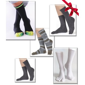 Coffret découverte 5 paires de chaussettes doigts en coton Bio