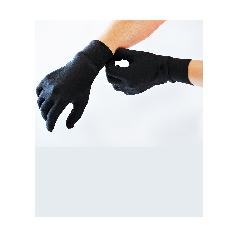 Gants 100% soie, naturelle, isolante et fine.