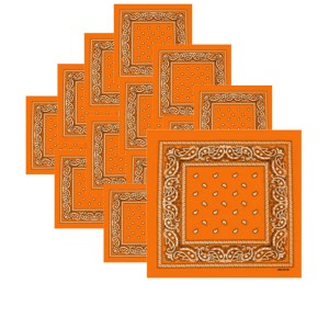 Lot 12 Bandanas Coton - Orange