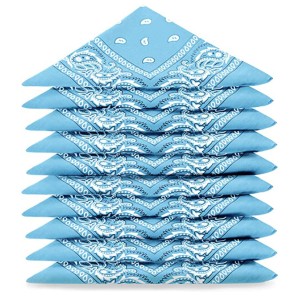 Lot 12 Bandanas Coton - Ciel