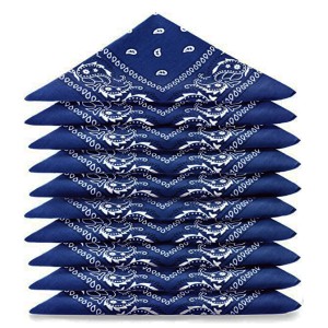 Lot 12 Bandanas Coton - Marine