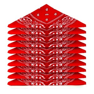 Lot 12 Bandanas Coton - Rouge