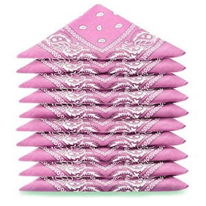 Lot 12 Bandanas Coton - Rose