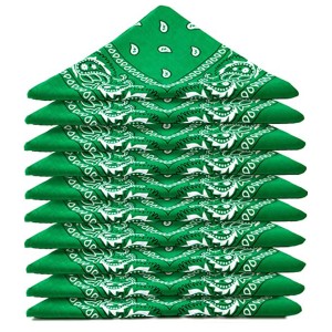 Lot 12 Bandanas Coton - Vert