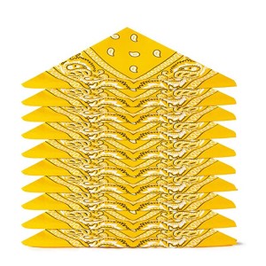 Lot 12 Bandanas Coton - Jaune