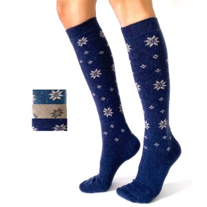 2 paires chaussettes Femme 39-42 Coton Bio, uni marine et pois