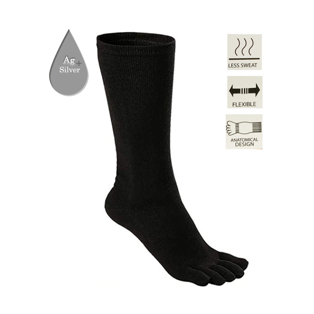 Chaussettes à orteils séparés en Coolmax Chaussette noir ou blanc