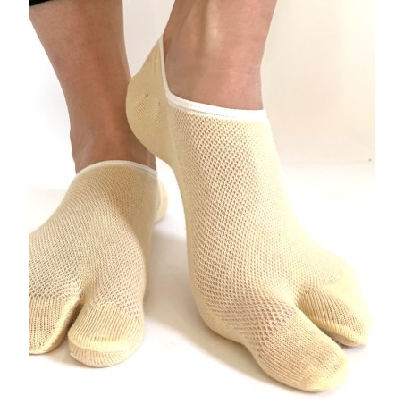 Chaussettes tabi tong courtes baige 3 paires Chaussettes tabi tong courtes baige 3 paires