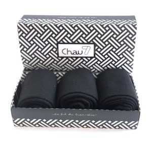 coffret chaussettes homme en laine cachemire bleu marine 3 paires