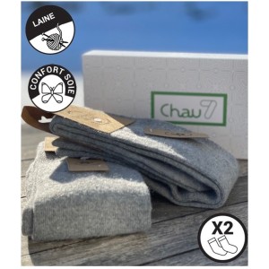chaussettes haute cachemire soie femme