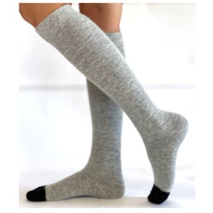 Chaussettes Hautes Unies en Laine Angora pour Femme - Confort et Élégance