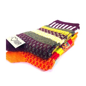 chaussettes colorée en laine scandinave chaude hiver