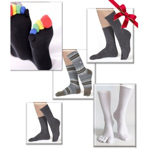 Coffret découverte 5 paires de chaussettes doigts en coton Bio