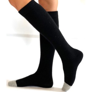 Chaussettes Hautes Unies en Laine Angora pour Femme - Confort et Élégance