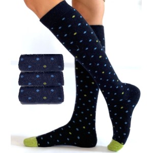 chaussettes mi-bas fantaisie en laine et angora pour femme