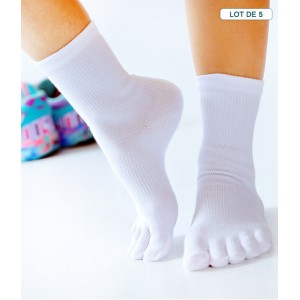 Chaussettes à orteils séparés en Coolmax Chaussette noir ou blanc