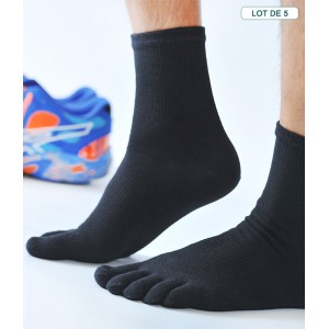 Chaussettes à orteils séparés en Coolmax Chaussette noir ou blanc