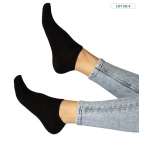 chaussettes fine et courte en coton noir